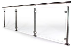 China V2A / V4A Stainless Steel Railing Balusters , Commercial Glass Balcony Railing wholesale