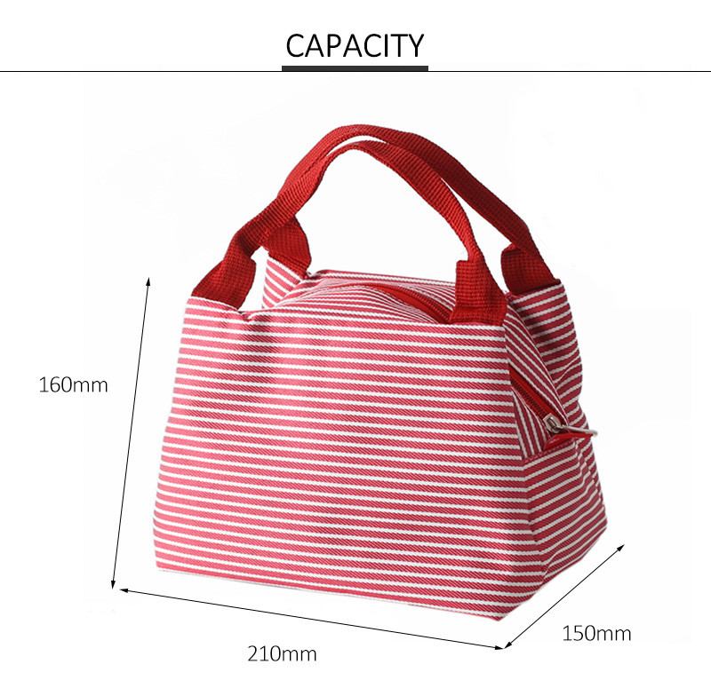 Dust Proof Striped Soft Insulated Cooler Bags