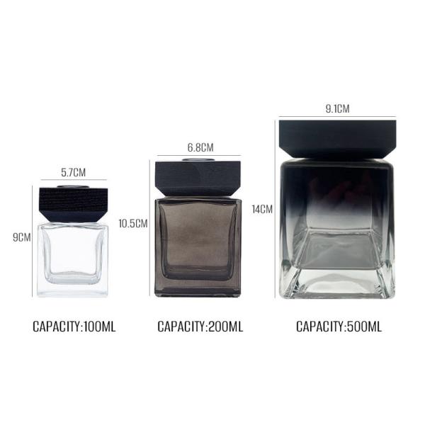 Premium Square Glass Reed Diffuser Bottle|Lead-Free|Wholesale Bulk|Leak-Proof|Factory Custom Logo/OEM