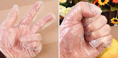 Household Embossed Transparent 0.7g/Pc Disposable Kitchen Gloves