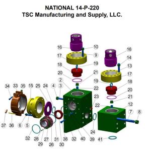 China National 14P220 W/ FAST CHANGE VALVE COVERS mud pump fluid end liner, zirconia liner, pistons, valves and seats wholesale