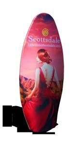 China Attractive Tension Fabric Trade Show Displays Stylish Surf Board Shape wholesale