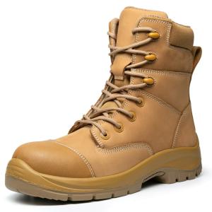 China Yellow Style Martin Boots Slip Resistant / Wear Resistant Cowhide Work Boots wholesale