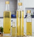Clear Glass Lid Square Dark Green Glass Bottle for Olive Oil 250ml 500ml 750ml