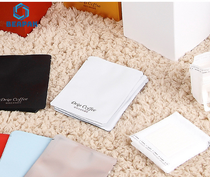Accept Custom logo and printing Aluminum Foil Small Coffee Pouch 3 Side Sealed Drip Coffee Bag