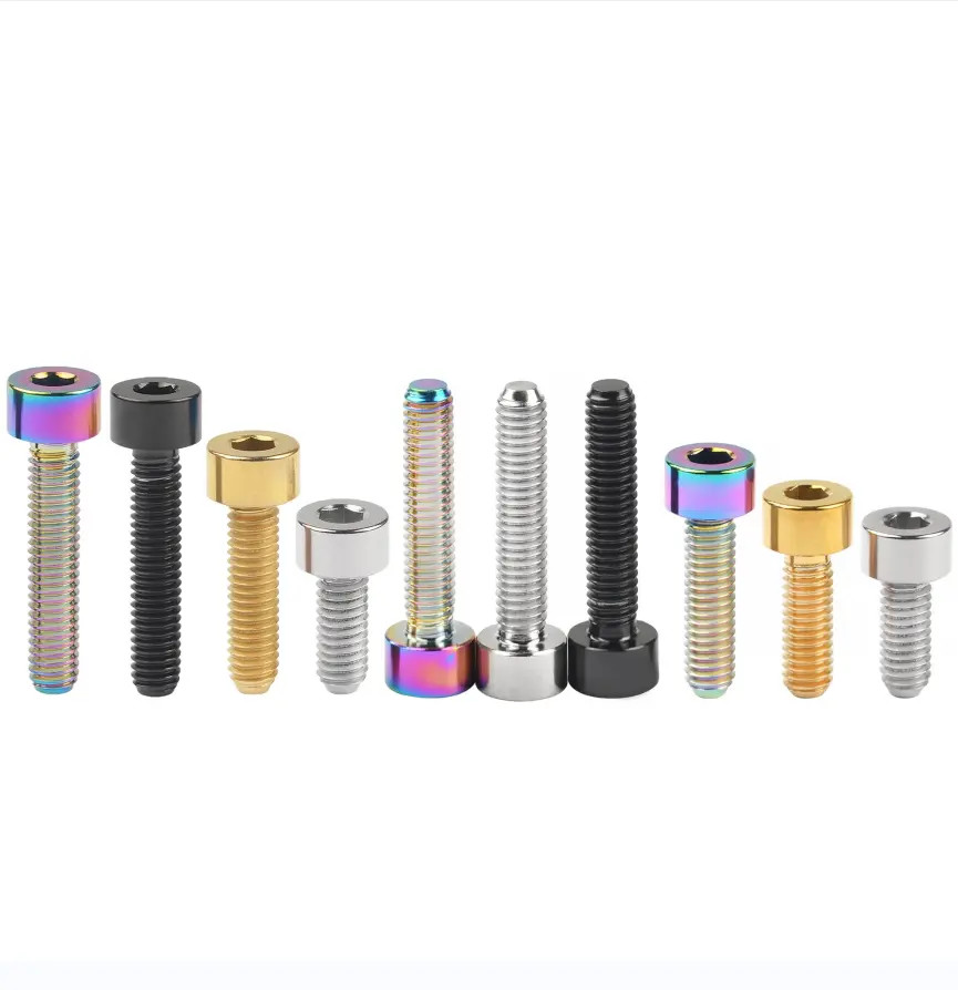 Ti Gr5 Bottom Hex Socket Cap Head Bolt DIN912 M5 M10 All Size Titanium Alloy Hex Bolts