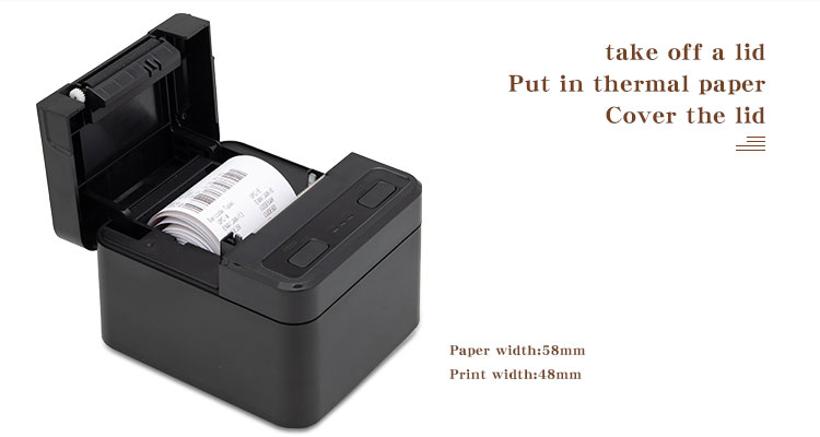 1- 2 Inch Wireless Bluetooth Thermal Printer for Multi-Language Receipts and Barcodes