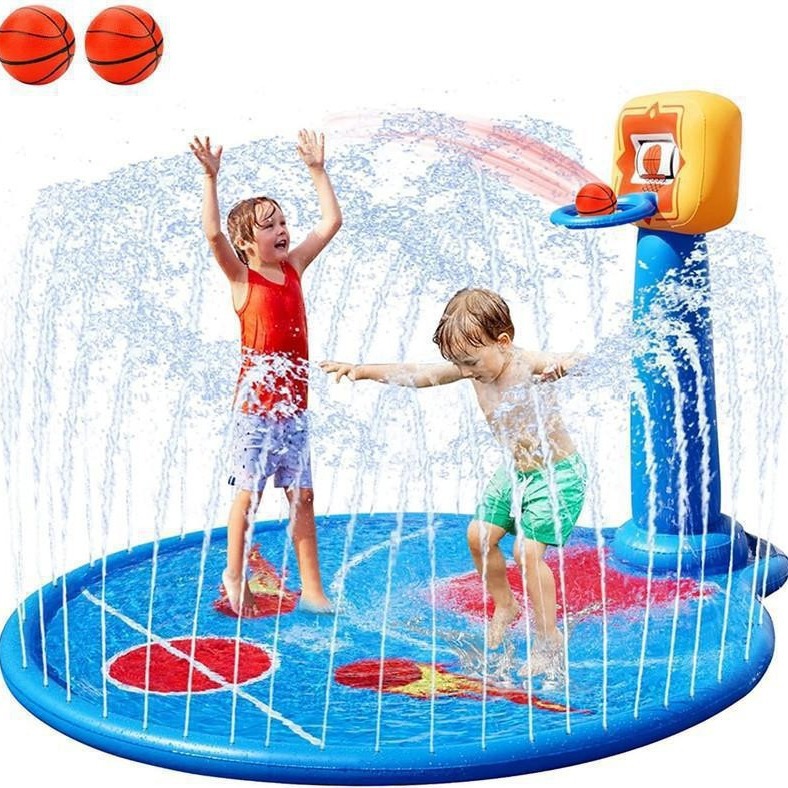 0.23mm Thickness Inflatable Basketball Stand Splash Pad Water Pad for Kids' Summer Play