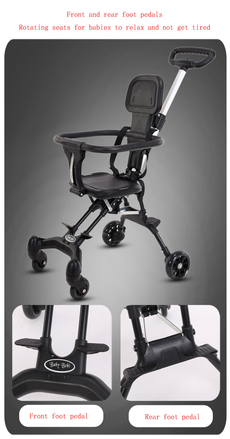 20KG Load Bearing Carbon Steel Children's Stroller Two-Way Seat and Easy Folding