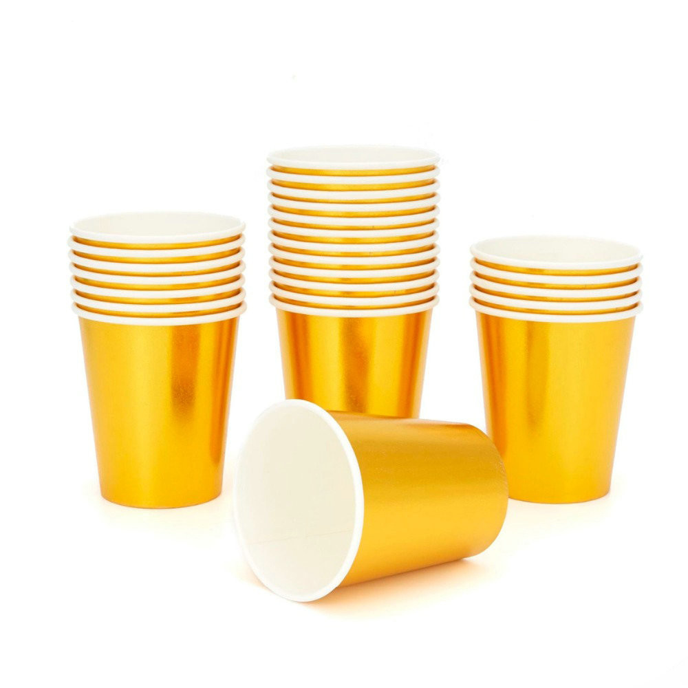 Disposable Party Supplies Gold Paper Plate Napkin Cup Adult Birthday Party Decor