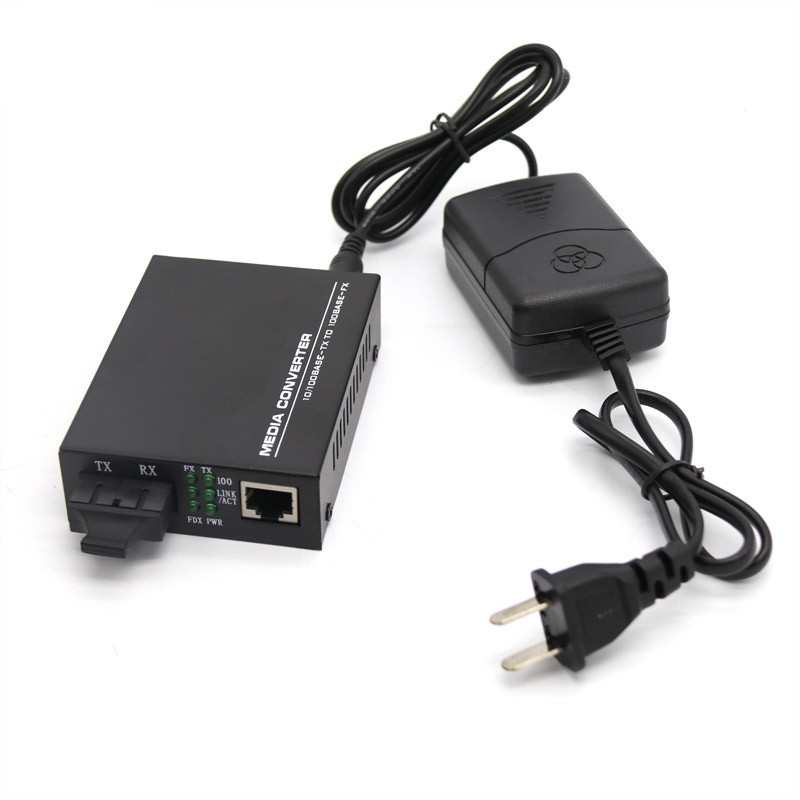 10/100/1000Mbps 1xRJ45+1xSFP Fiber media converter with DC power for IP camera dahua/Hikvision