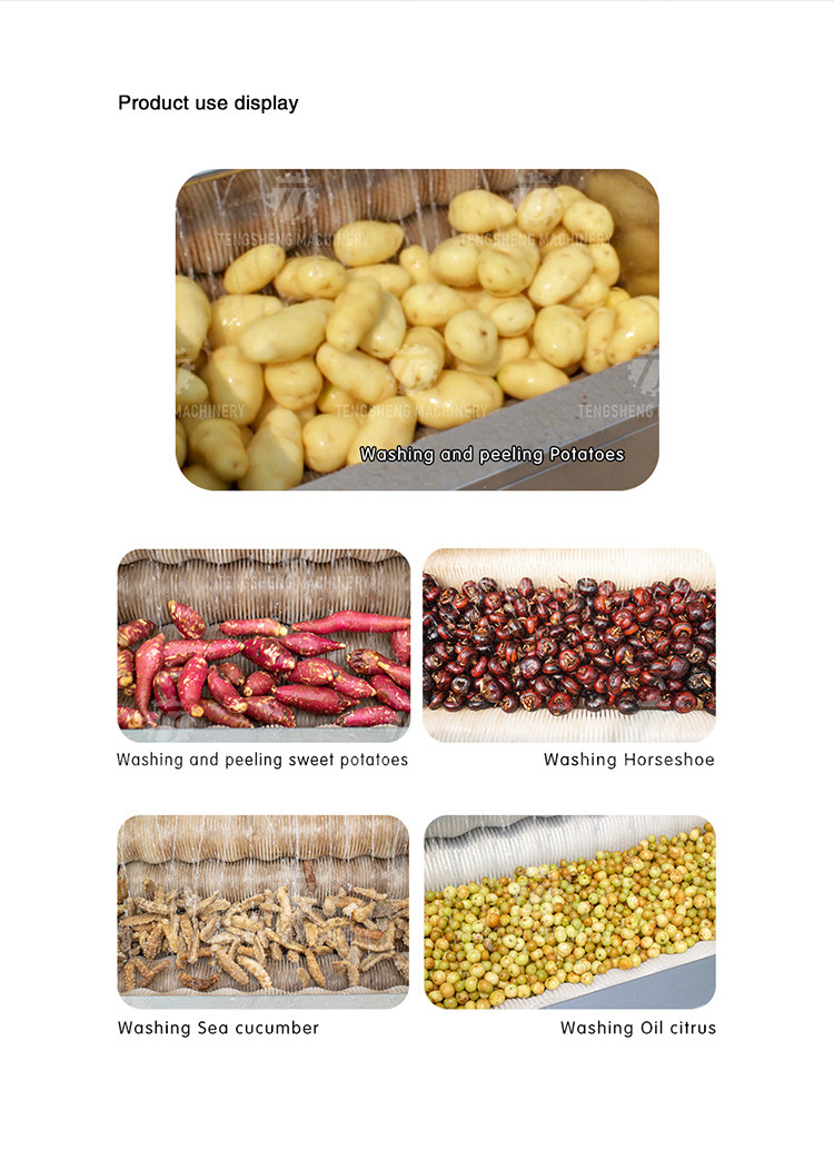 Large Medium And Small Brush potato Cleaning Machine Stainless Steel