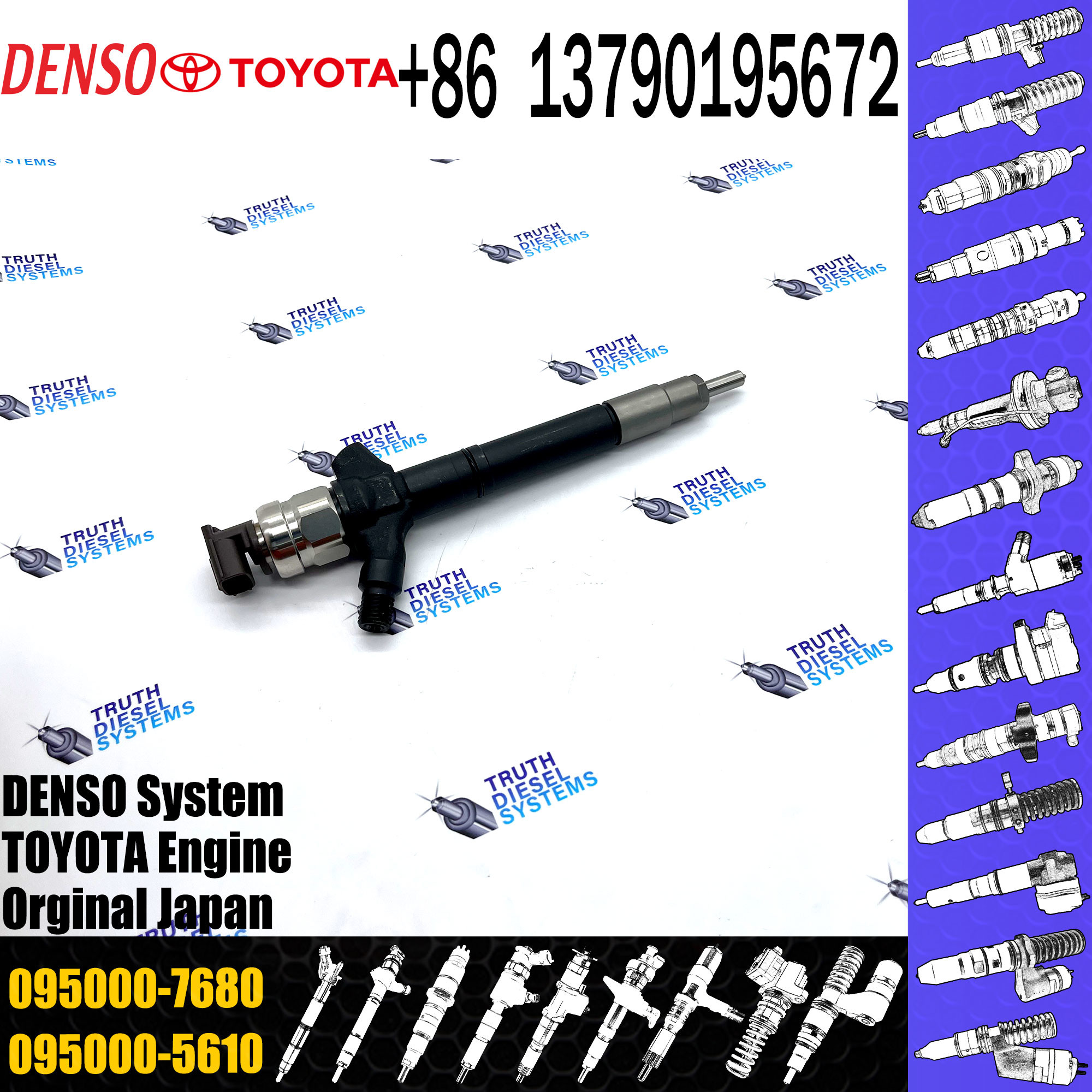 New Diesel Fuel Injector 095000-7690 095000-7680 For TOYOTA 1AD-FTV 2AD-FTV 23670-09230 23670-09270
