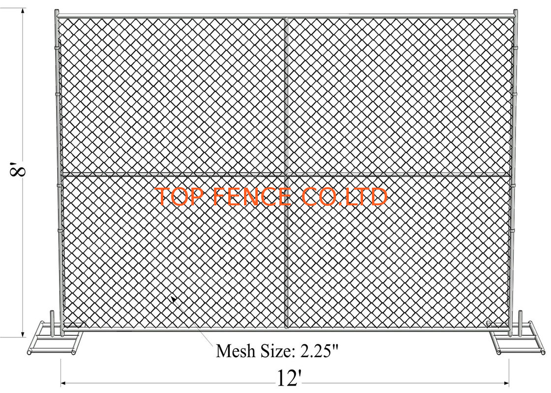 4'x10' chain link fence construction fencing tubing  1⅜"(35mm) x16.5ga/1.50mm wall thick chain mesh 3"x3" x 11.5ga dia