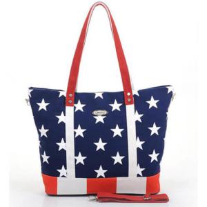 China Large Floral Custom Canvas Bags For Girls , PU Shoulder Bag wholesale