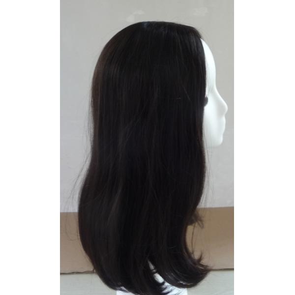 Adjustable Straps Human Hair Wig Ladies Wigs 130% Density Black
