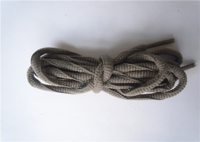 Nylon Waxed Flat Shoe Laces with Plastic Tips , High Tenacity