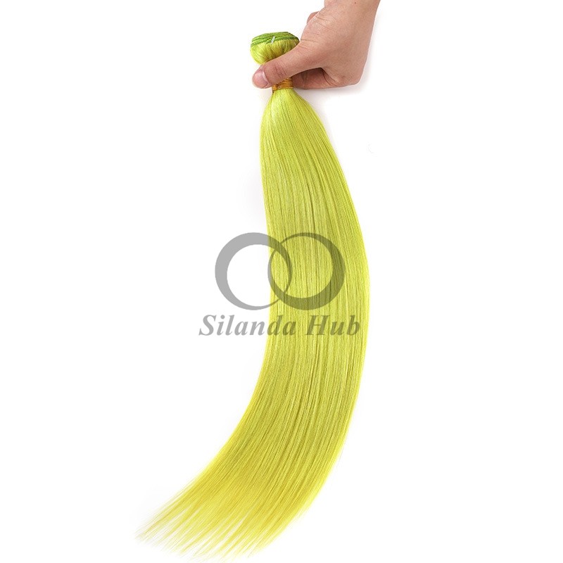 Green Straight Remy Human Hair Bundles Sew In Weave Bundles Brazilian Bundle Deals