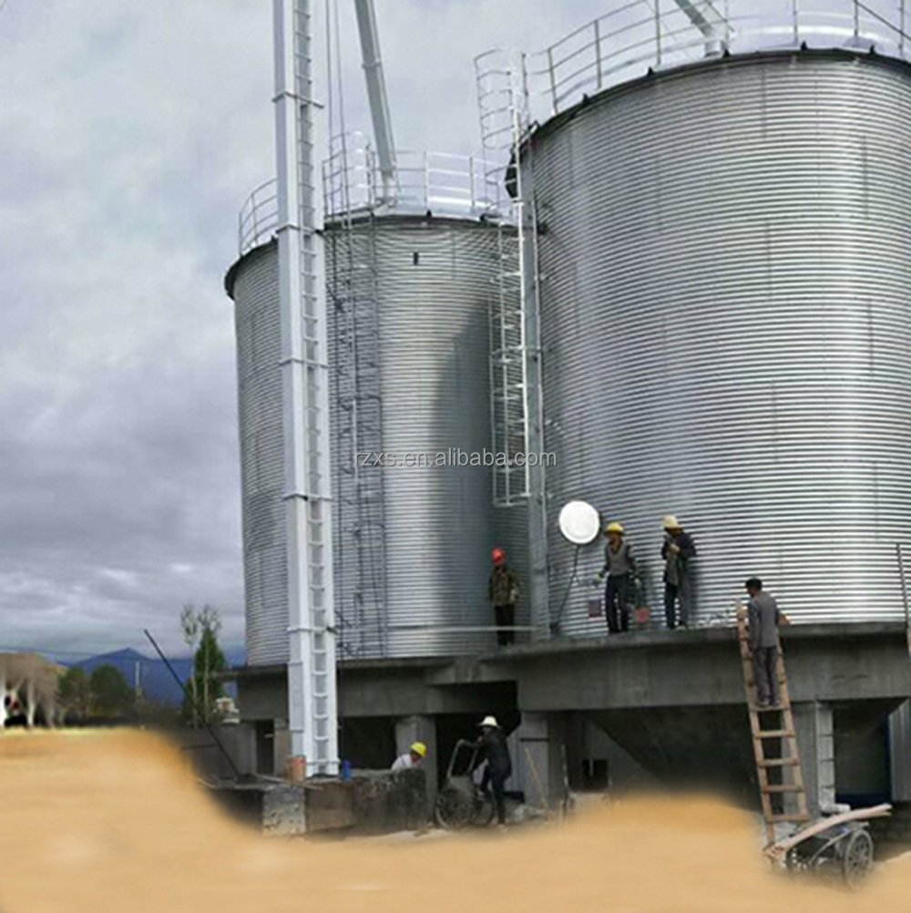 STGF50 5000 Ton Maize Rice Wheat Storage Machine Spiral Ventilation Corrugated Steel Grain Silo