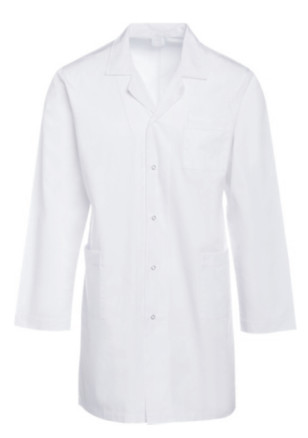 155 GSM Polyester 80% Cotton 20%White Plain Woven Patch Pocket Long Sleeve Doctor Medical Uniform