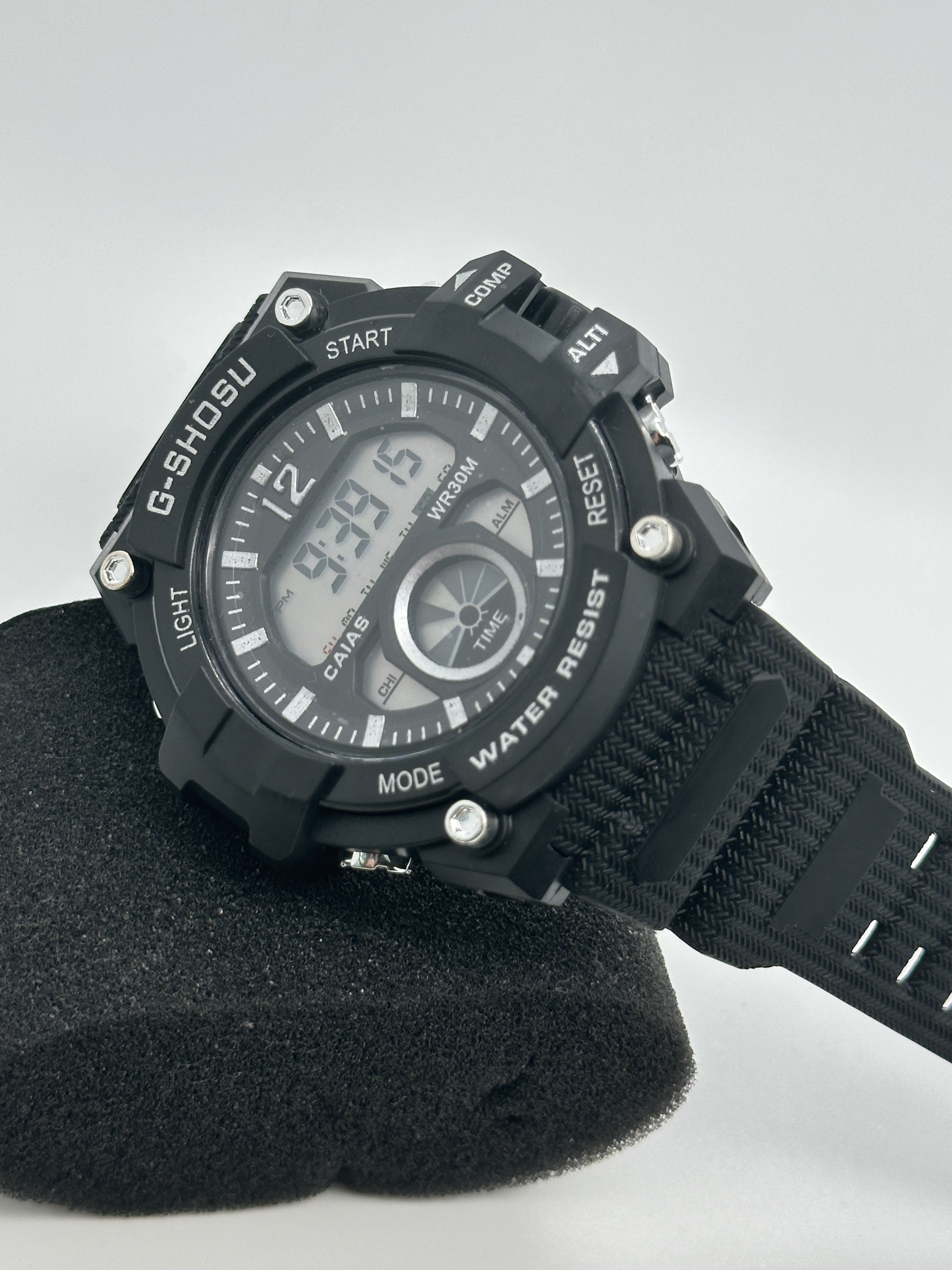 Men's Fashion Digital Sport Watch With Silicone Strap 20mm Width Backlight Alarm