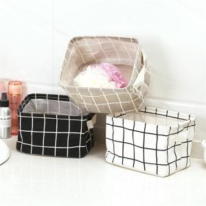 China Desktop Pantone Cotton Linen Storage Boxes Organizer Embossed wholesale