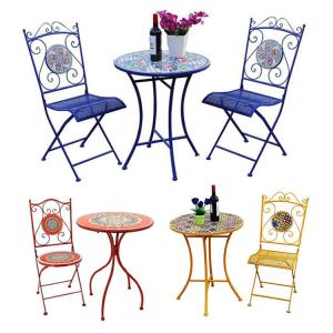 China European Outdoor Bistro Set for Balcony Small Three-Piece Table And Chair Garden wholesale