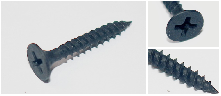 Black Steel Fine Thread Self Tapping Screws / Self Tapping Cement Screws