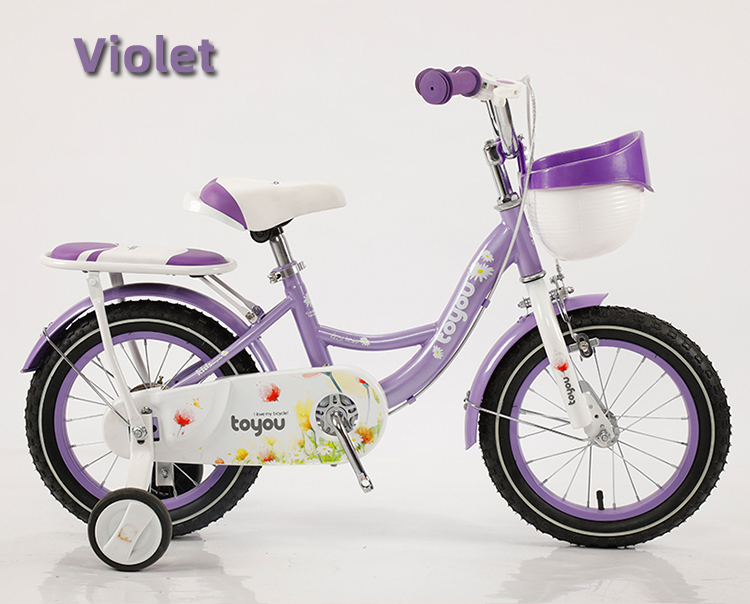 Customization 12 14 16 18 Inch Children Bike With Training Wheels And Color Matching Plastic Basket