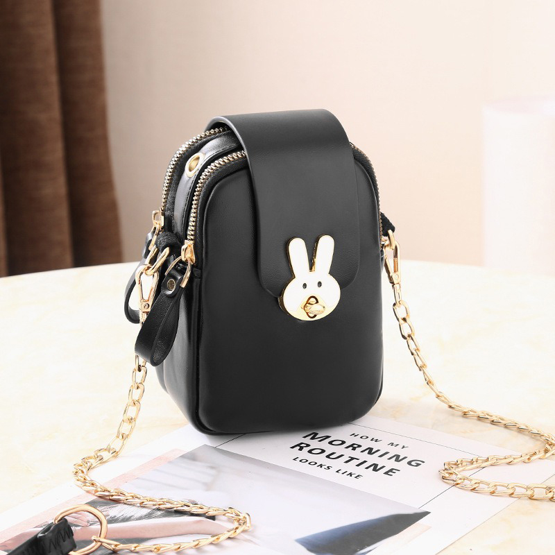 2024 Phone Women Leather Bag Lady Style with Crossbody Design and Pearl Tassel Detail