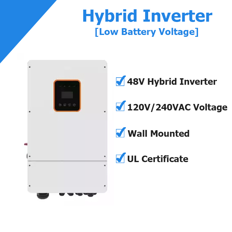 Split Phase Off Grid Hybrid Solar Inverter 8kw 48v Battery For Home Storage