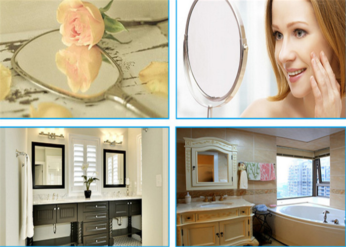 Single Coated Aluminum Mirror Glass Shape Customized For Building Decorations