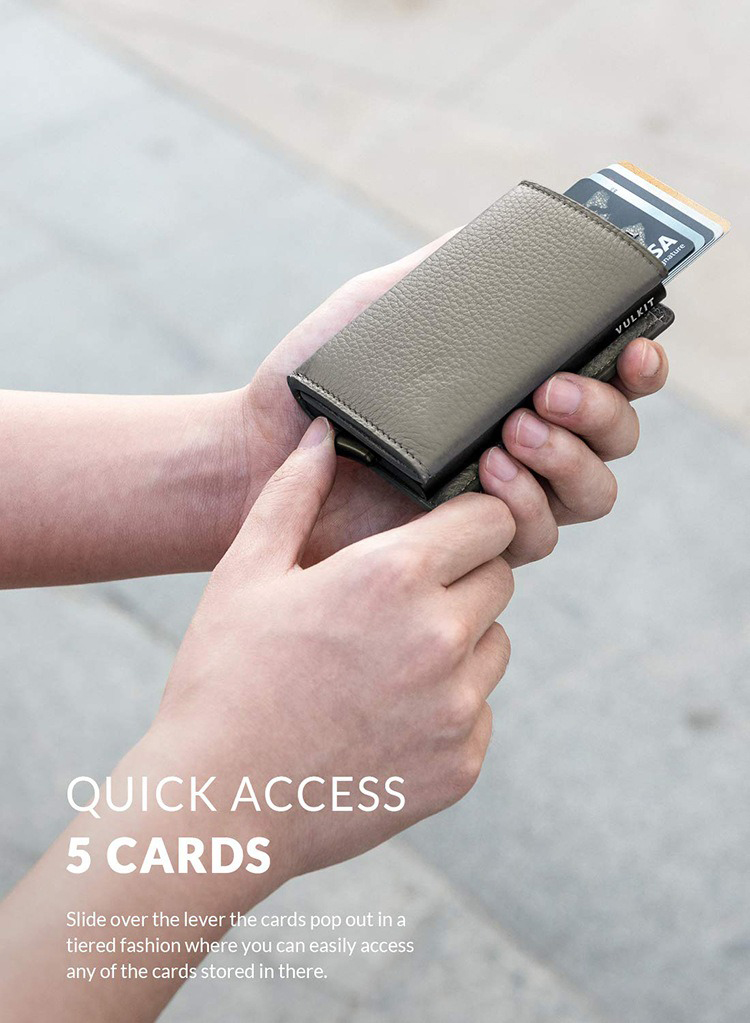 Minimalist Genuine Leather Rifid Credit Card Money Purse Bifold Card Holder Wallet For Men