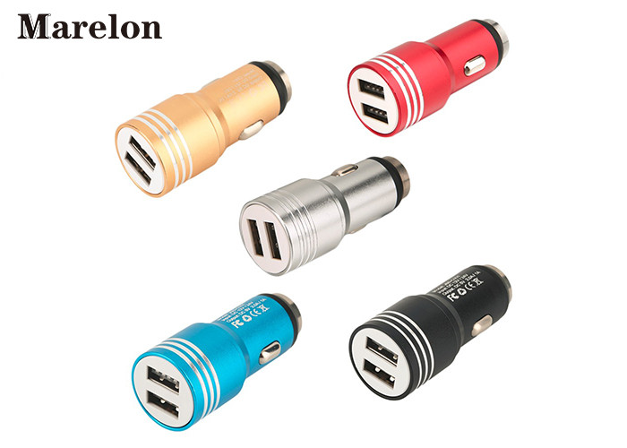 Promotional Dual Usb Car Charger Multi Color For Smart Device Charging