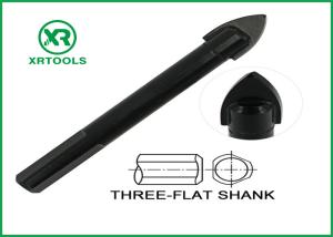 China Black Oxided Glass Cutting Drill Bit Three Flat Shank Carbon Steel Material wholesale