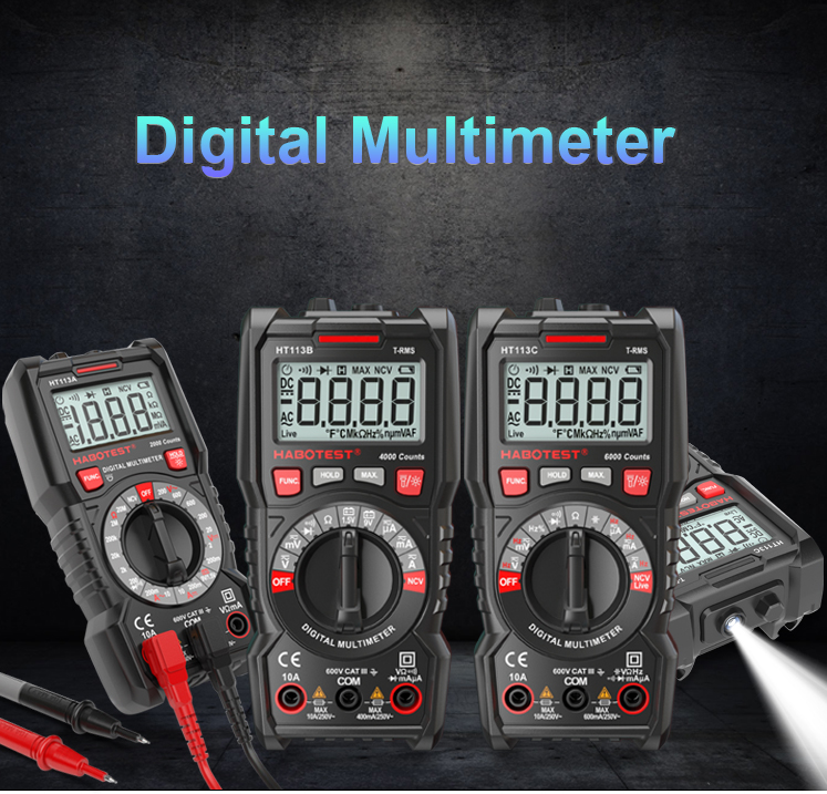 Pocket Size Auto Range Digital Multimeter , 4000 Count Multimeter For Electrician