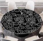 Screen Printing Round Tempered Glass Coffee Table 6mm-12mm Thickness