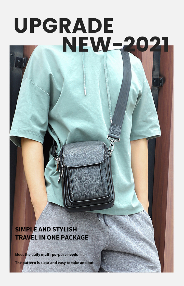 Designer Custom Logo Men'S Messenger Bag With Availiable Sample Genuine Leather