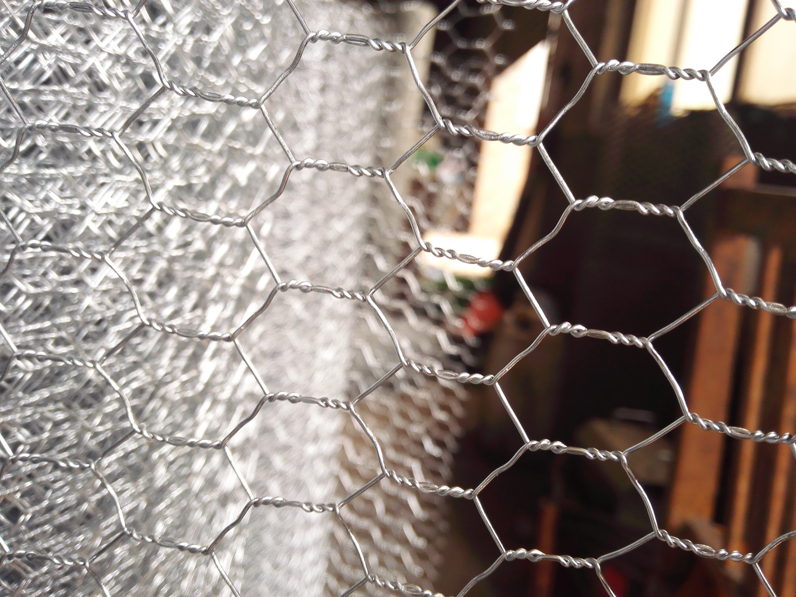 Green Color Galvanized Hexagonal Wire Netting , Decorative Chicken Wire Mesh
