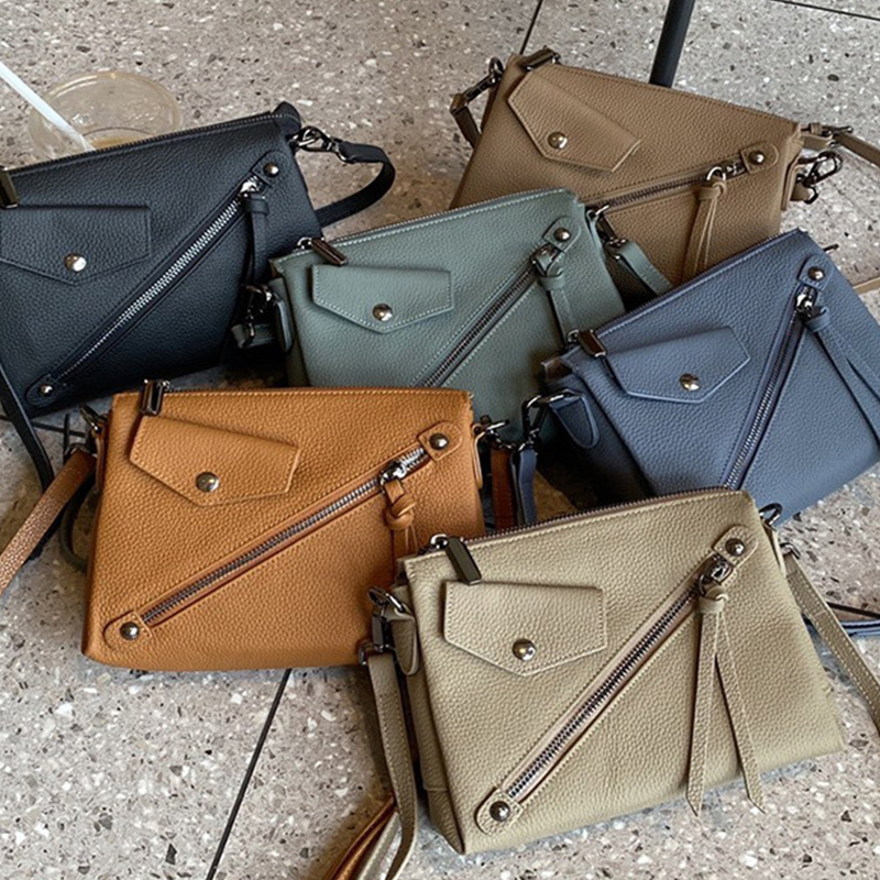 Custom Genuine Leather Shoulder Bag for Women Other Pattern Type Zipper Hasp Closure
