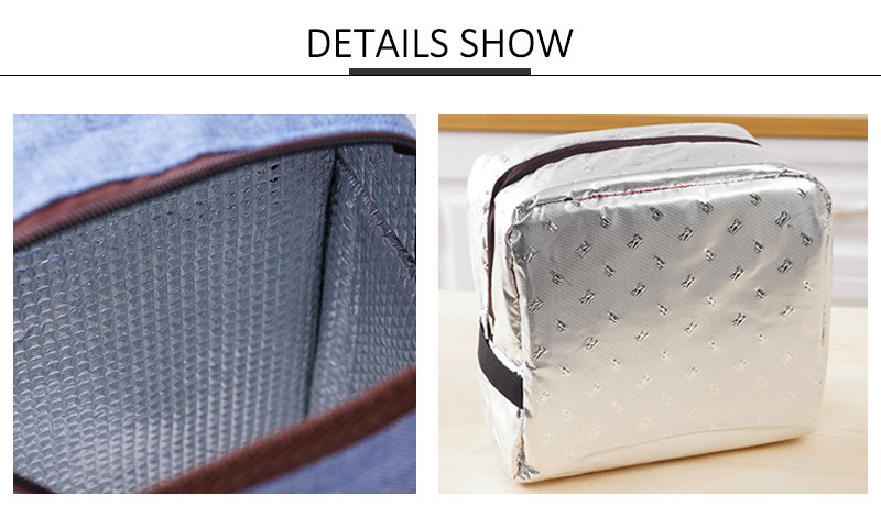 600D Polyester L18.5cm Insulated Lunch Cooler Bags
