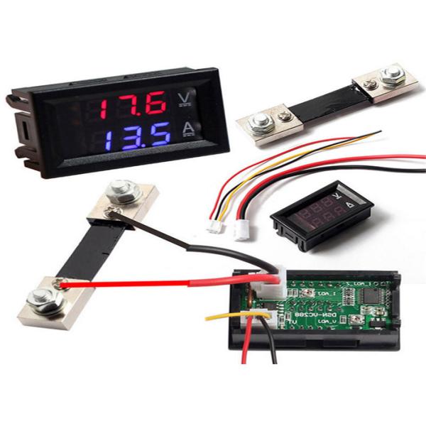 DC 0 - 100V / 50A Ampere Meter Digital Red Blue Dual Color For Current Voltage Measurement