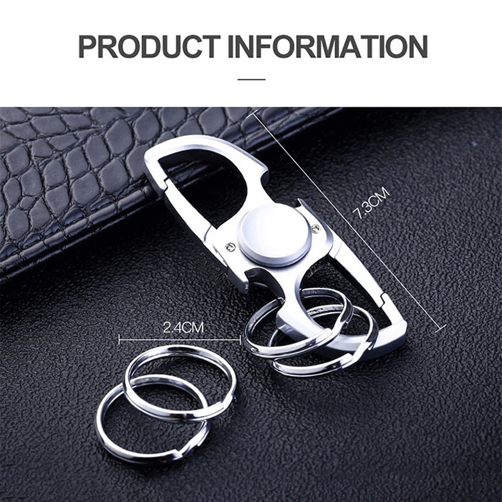 Unisex Metal Keychain Bottle Opener Fidget Spinner Toy for Anxiety and Stress Relief