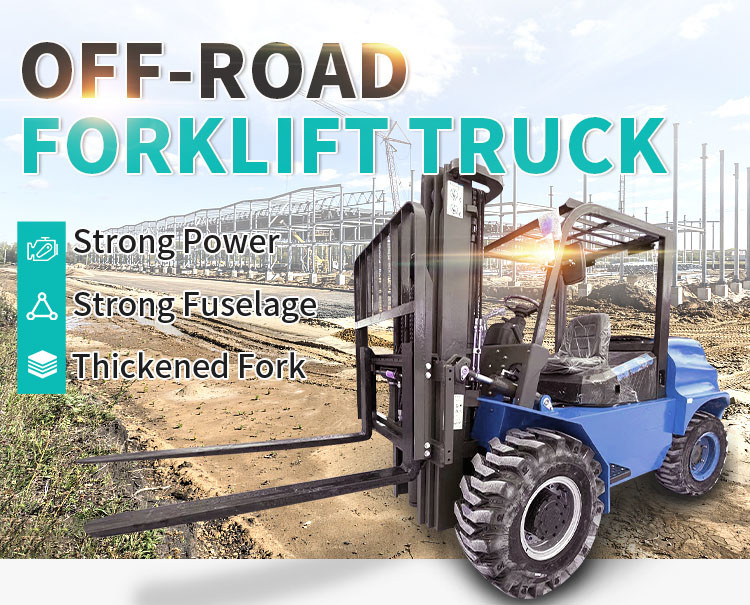 4.5t Off Road Forklift Tires 4 Wheels Off-Road Rough Terrain Forklifts