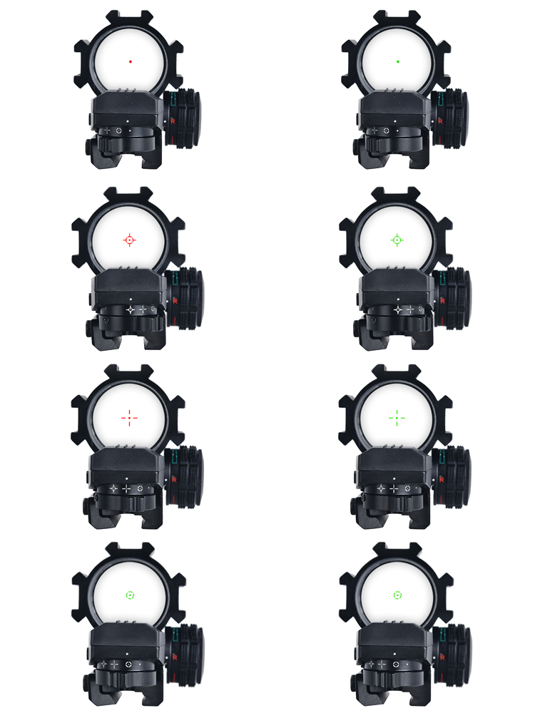 Red Green Dot 1X Magnification Optical Sight Scope with Free Eye Relief mm