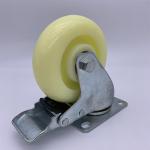 Brake Plate Swivel Nylon Caster Wheels With Bearings 4 inch