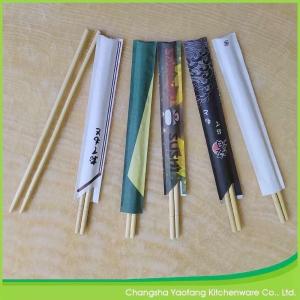 China 5.5*230 mm Round Restaurant Chop Sticks Disposable Bamboo With Printed Logo wholesale