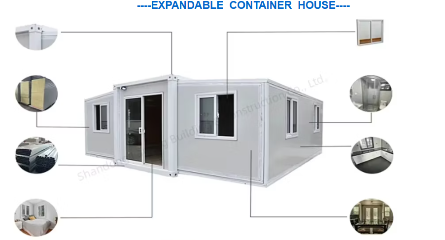 Expandable Container House 38m² Steel Structure Mobile Office Camp