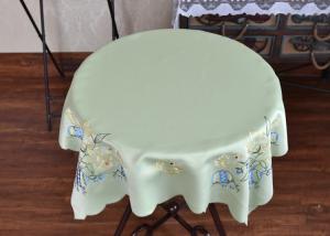 China Chemical Fiber Light Green Table Cloth , Embroidered Square Table Cloths wholesale