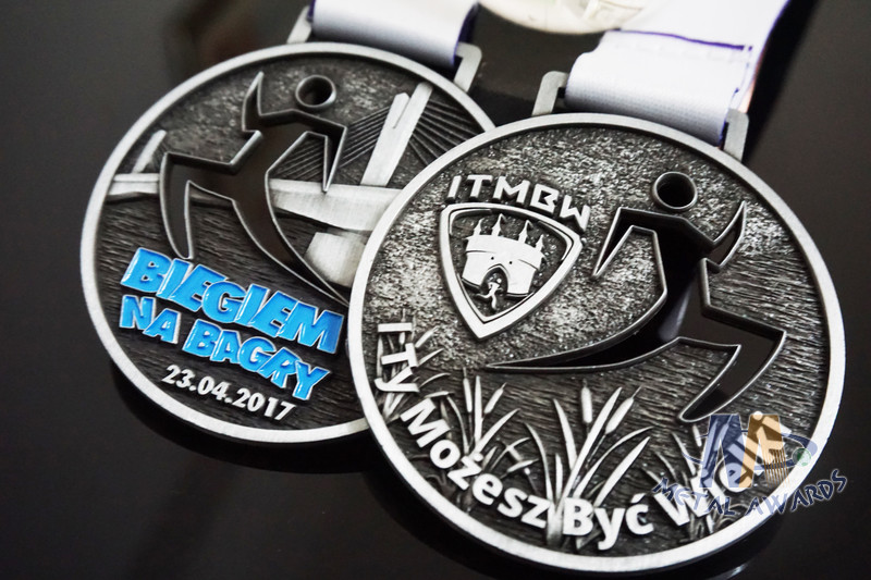 Running Marathon Riding Sports Metal Zinc Alloy Metal Award Medals Both 3D Side With Sublimated Ribbon
